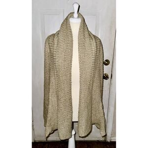 Rip Curl Open Front Cardigan M Beige Long Sleeve Knit Sweater Coconut Girl Beach